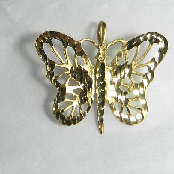 14k Filigree Butterfly Pendant